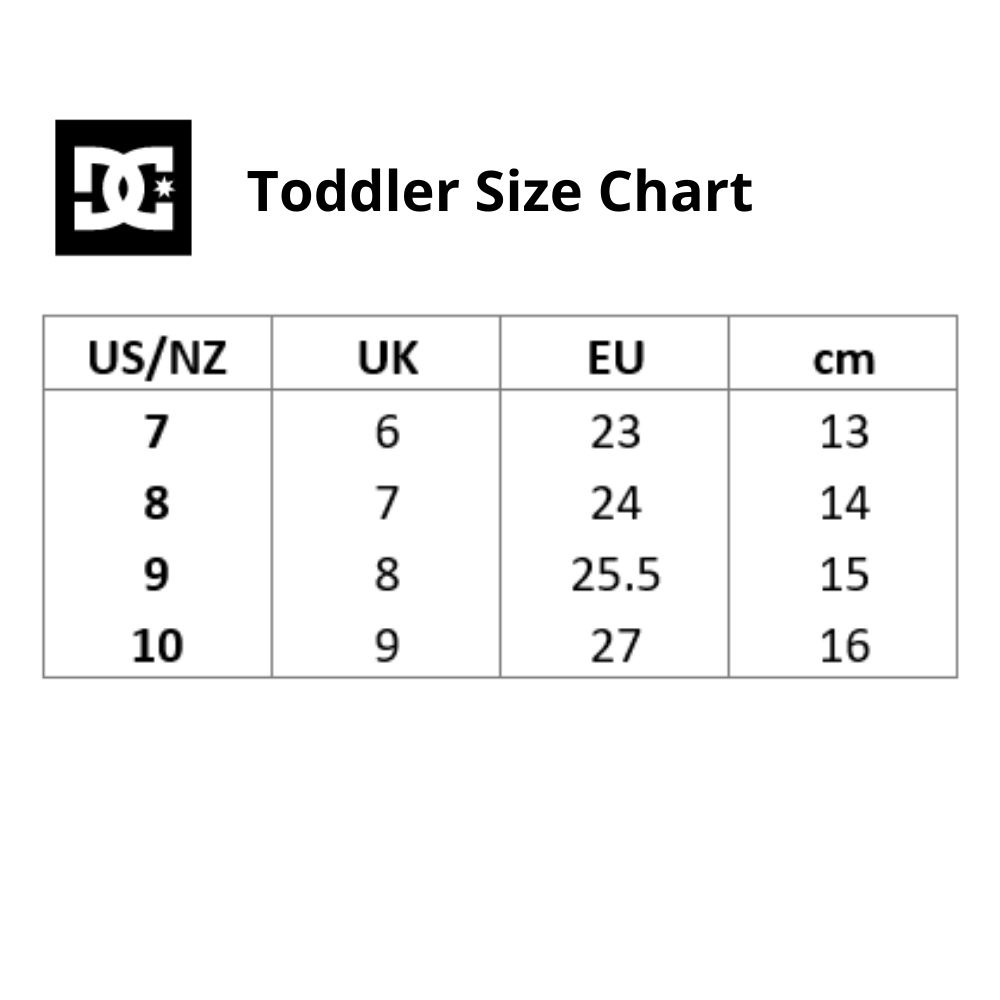 dc shoes chart