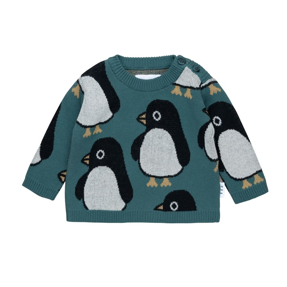 Huxbaby Penguin Knit Jumper - Girls Crews | Rockies NZ - Huxbaby ...