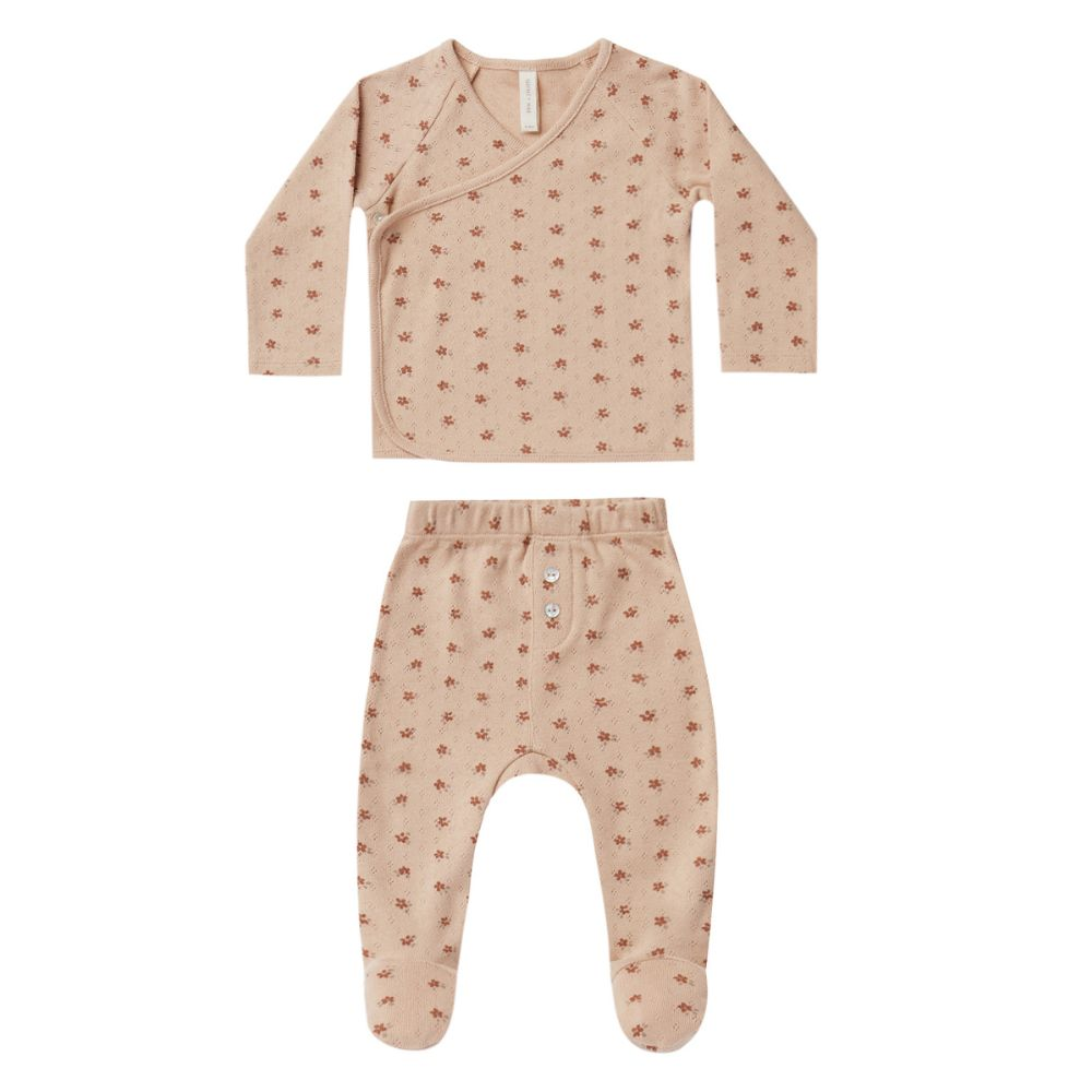 Quincy Mae Pointelle Wrap Top + Footed Pant Set - Baby Girls Clothing ...
