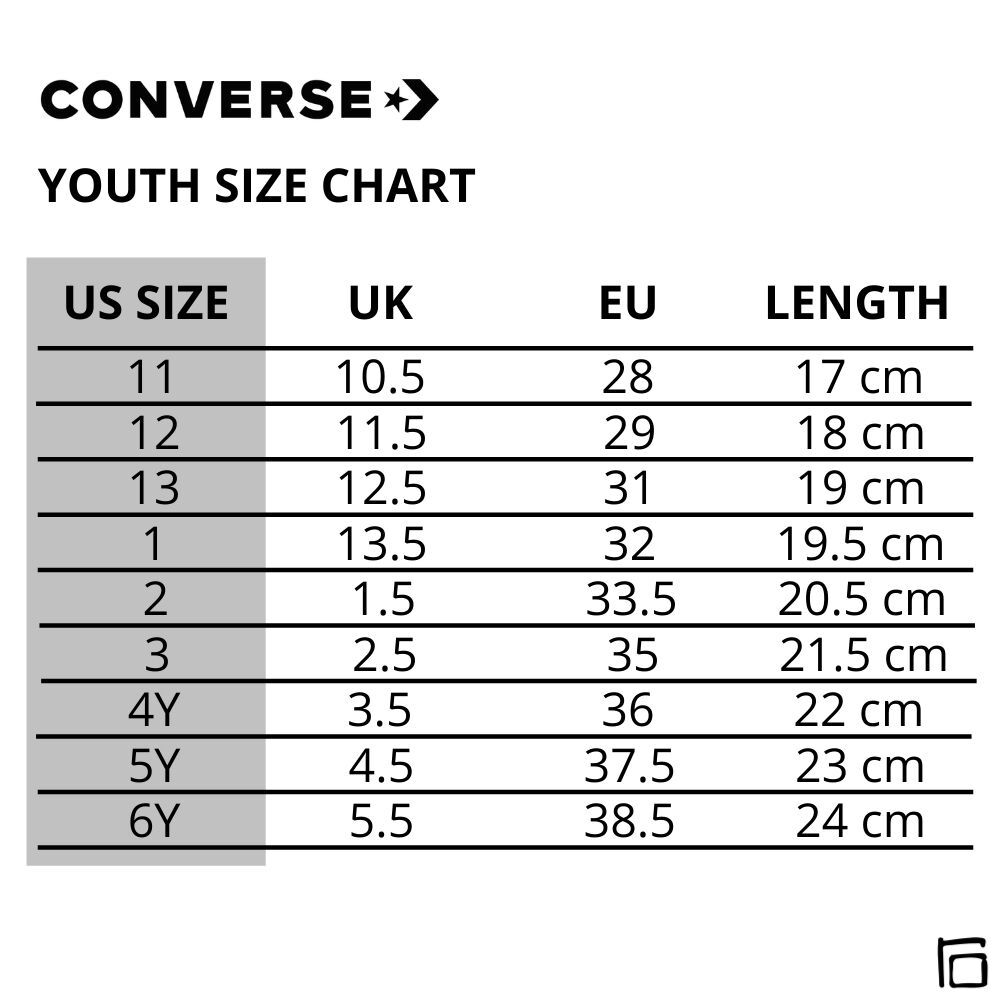 Converse size chart nz on sale