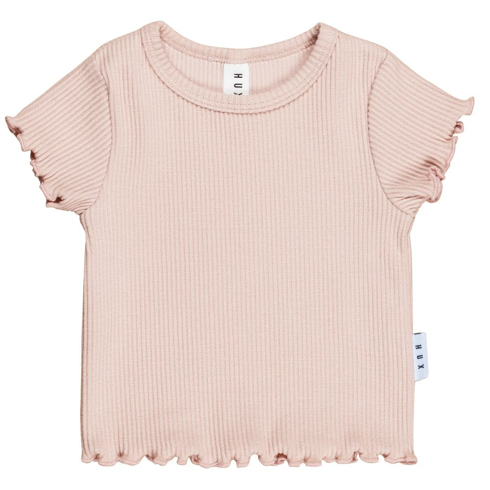 Huxbaby Rose Rib Tee - Girls Tops | Rockies NZ - Huxbaby 08212213 SS22