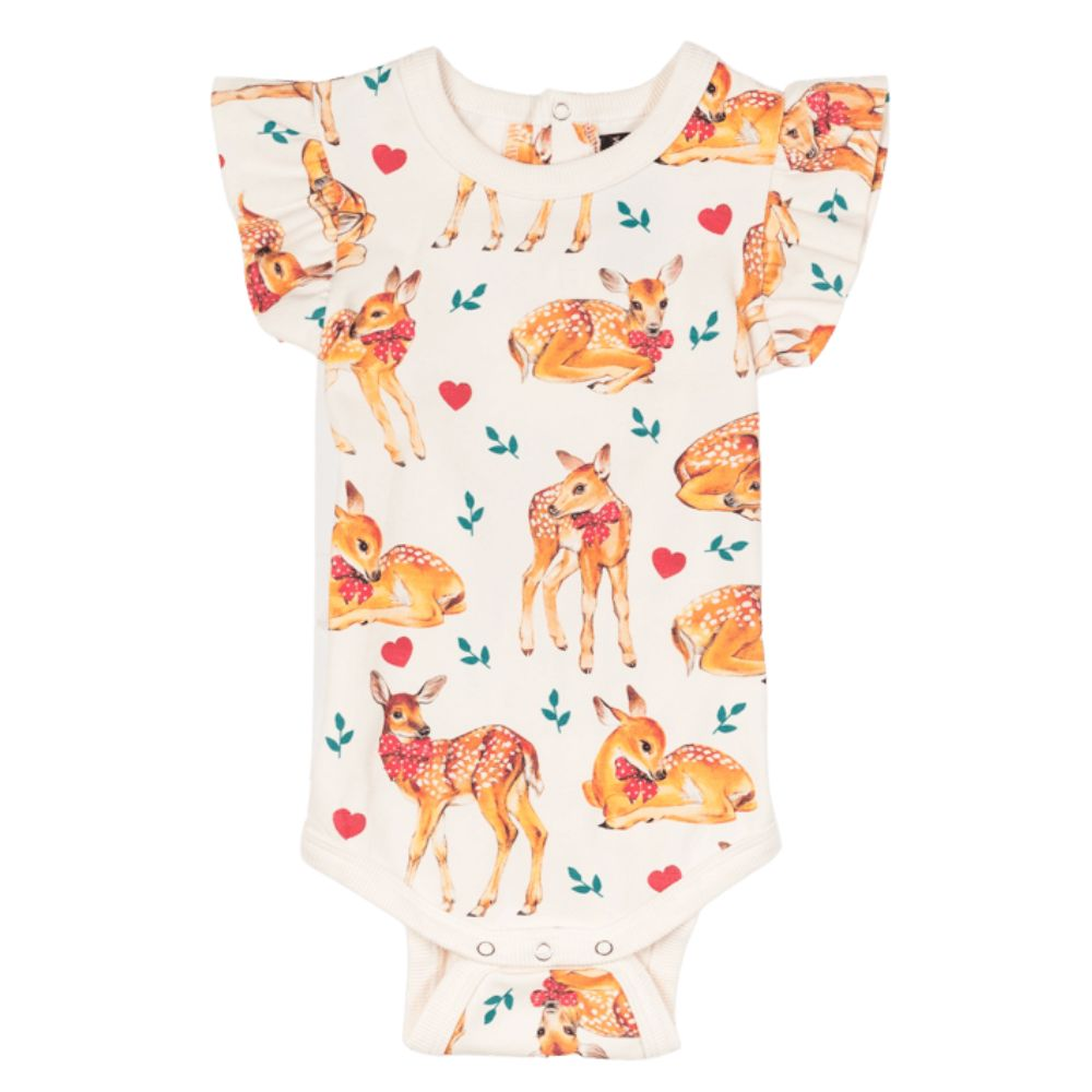 Rock Your Baby Fawn Frill Sleeve Bodysuit - Baby Girls Clothing ...