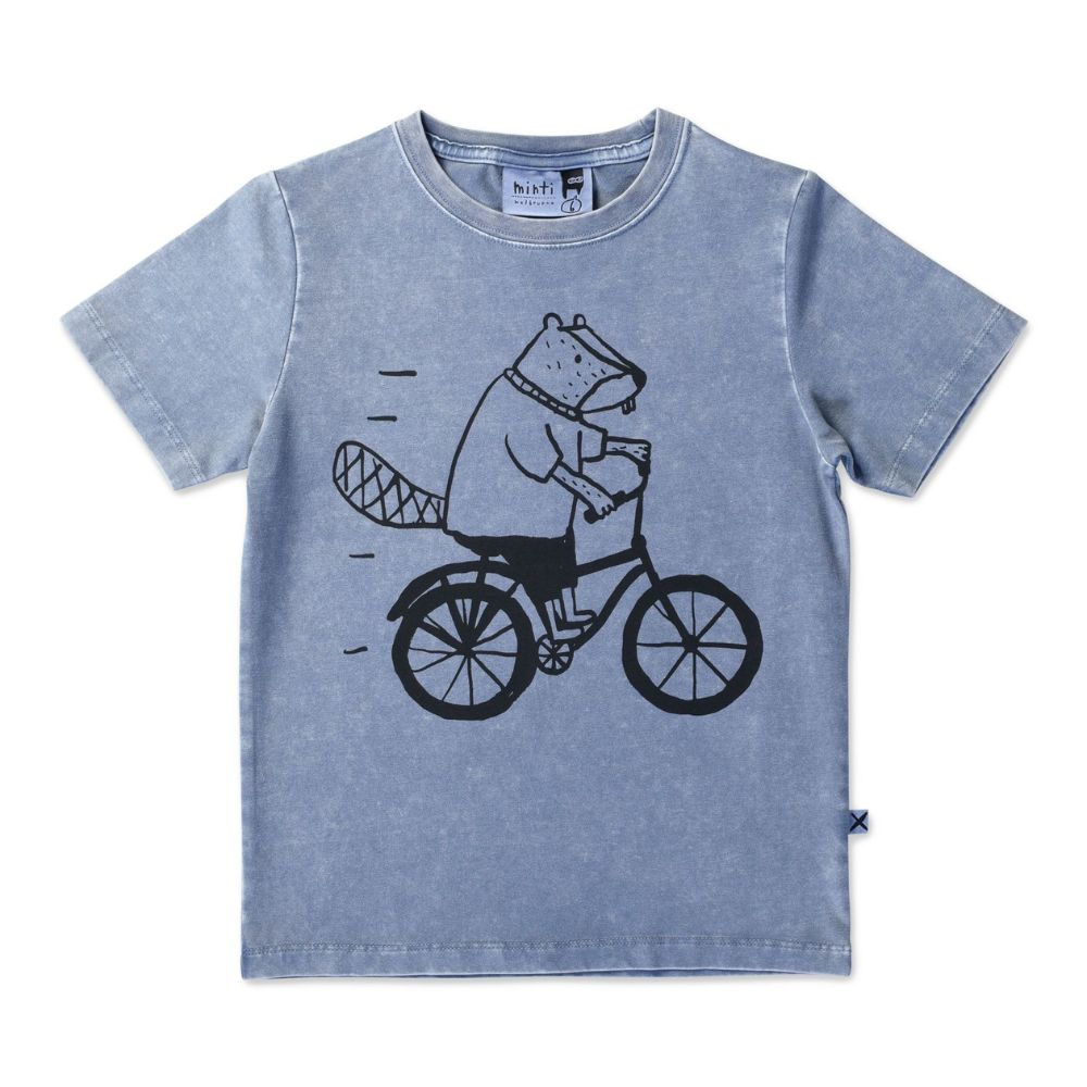 Minti Biking Beaver Tee - Boys Tops | Rockies NZ - Minti 09262207 SS22