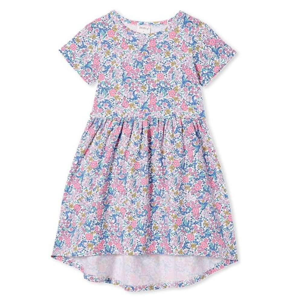 Milky Bluebell Dress - Girls Dresses | Rockies NZ - Milky 10202218 S22