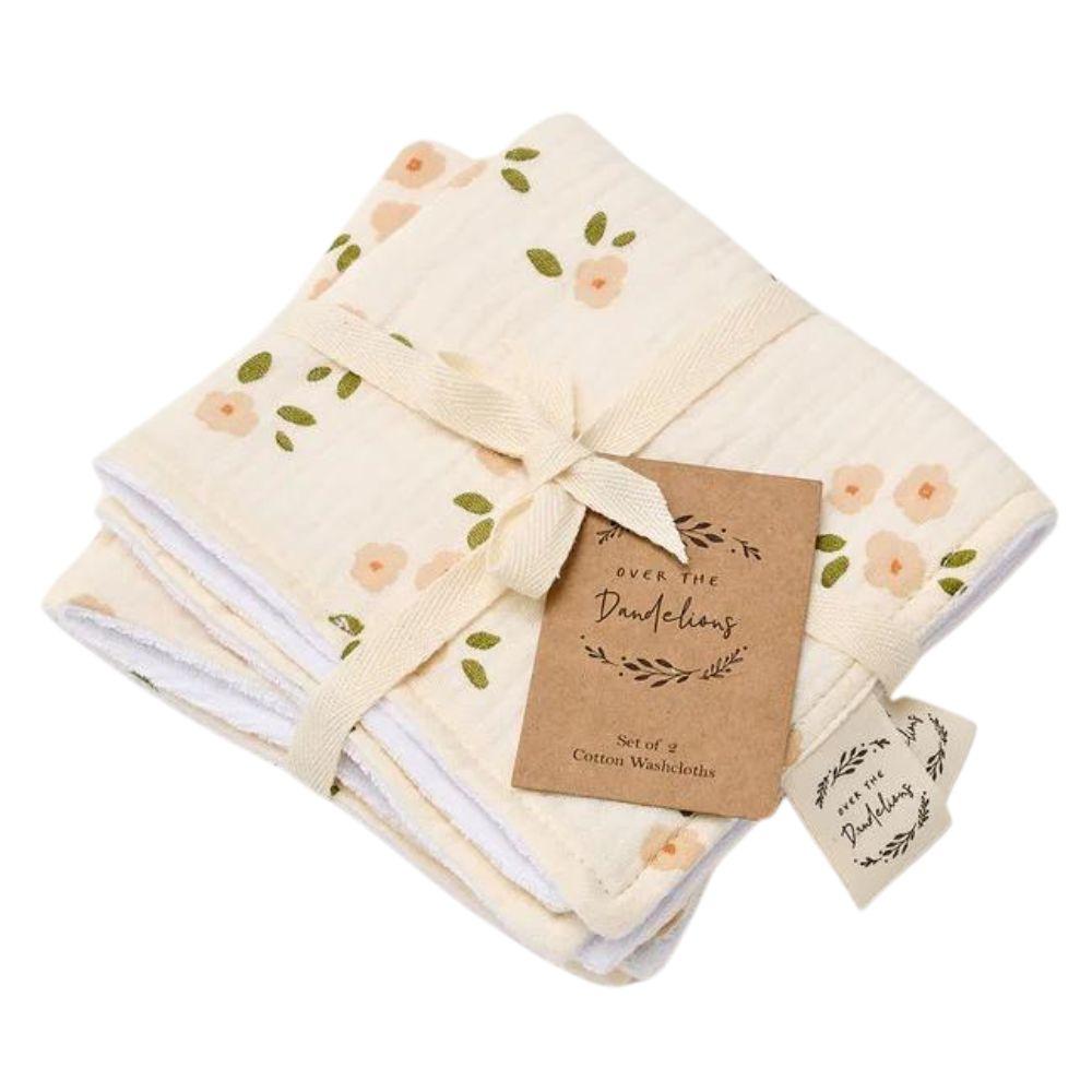 Over The Dandelions Muslin Wash Cloth - Set of 2