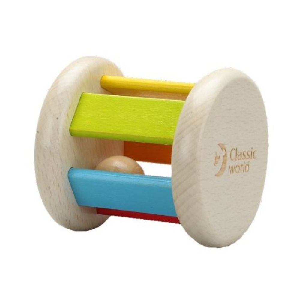 Classic World Wooden Roller Rattle