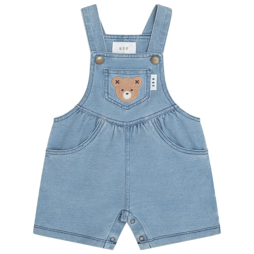 Huxbaby Knit Denim Short Overall