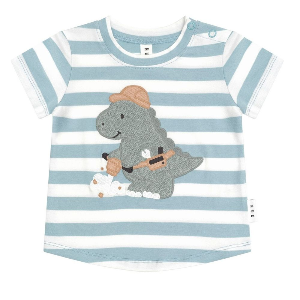 Huxbaby Construction Dino Stripe T-Shirt