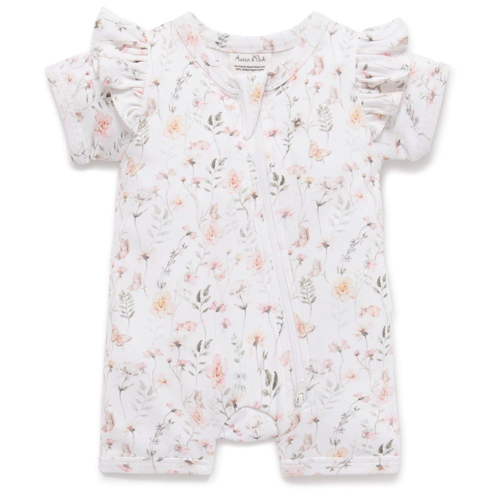 Aster & Oak Secret Garden Zip Romper