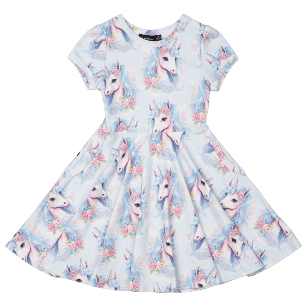 Rock Your Kid Unicorn Waisted Dress