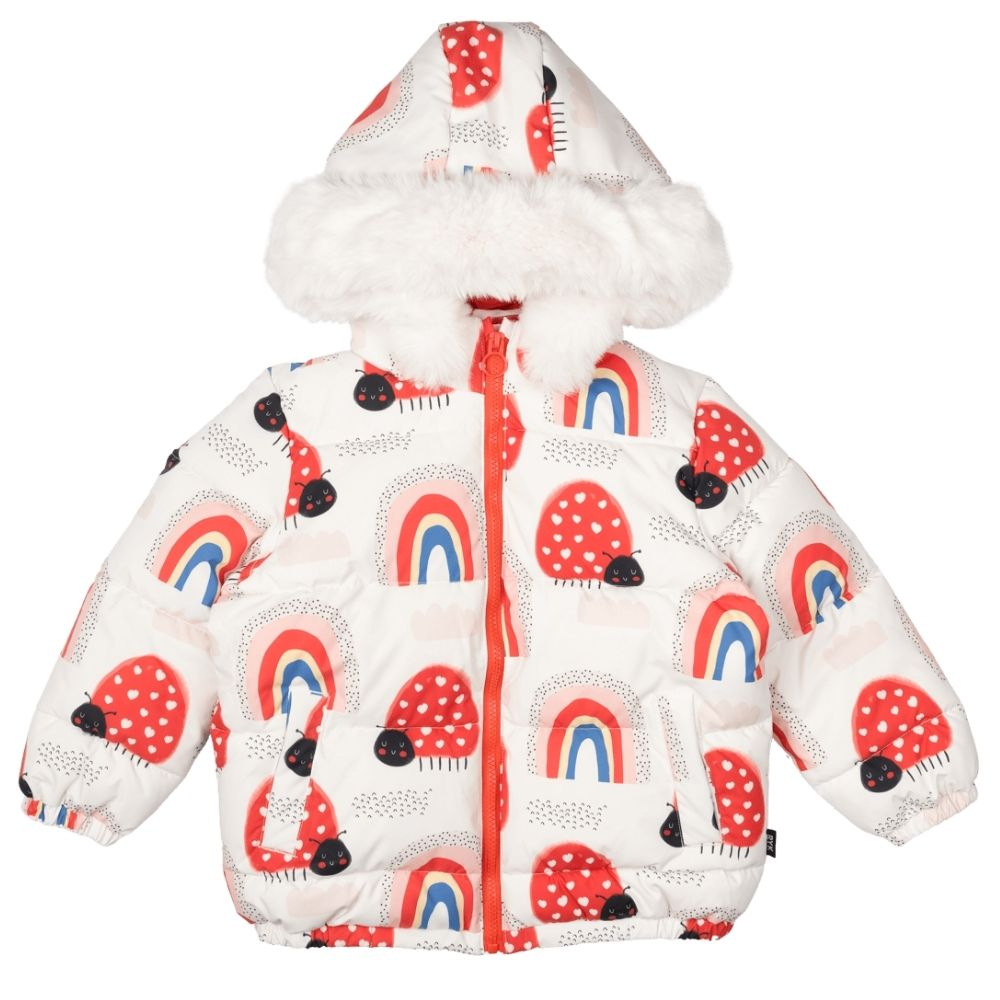 Rock Your Kid Love Bug Rainbow Padded Jacket