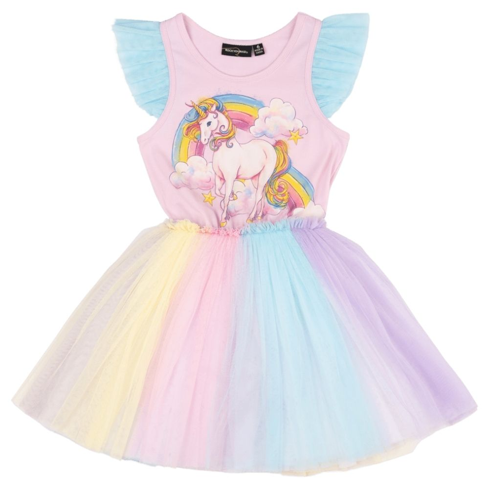 Rock Your Kid Unicorn Rainbow Singlet Circus Dress