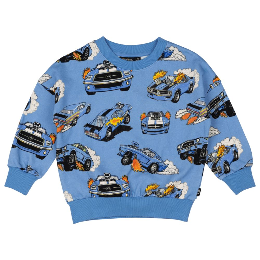 Rock Your Kid Blue Cars Sweatshirt