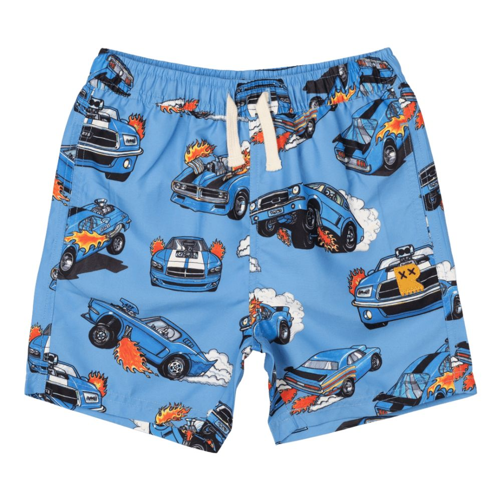 Rock Your Kid Blue Cars Boardshorts