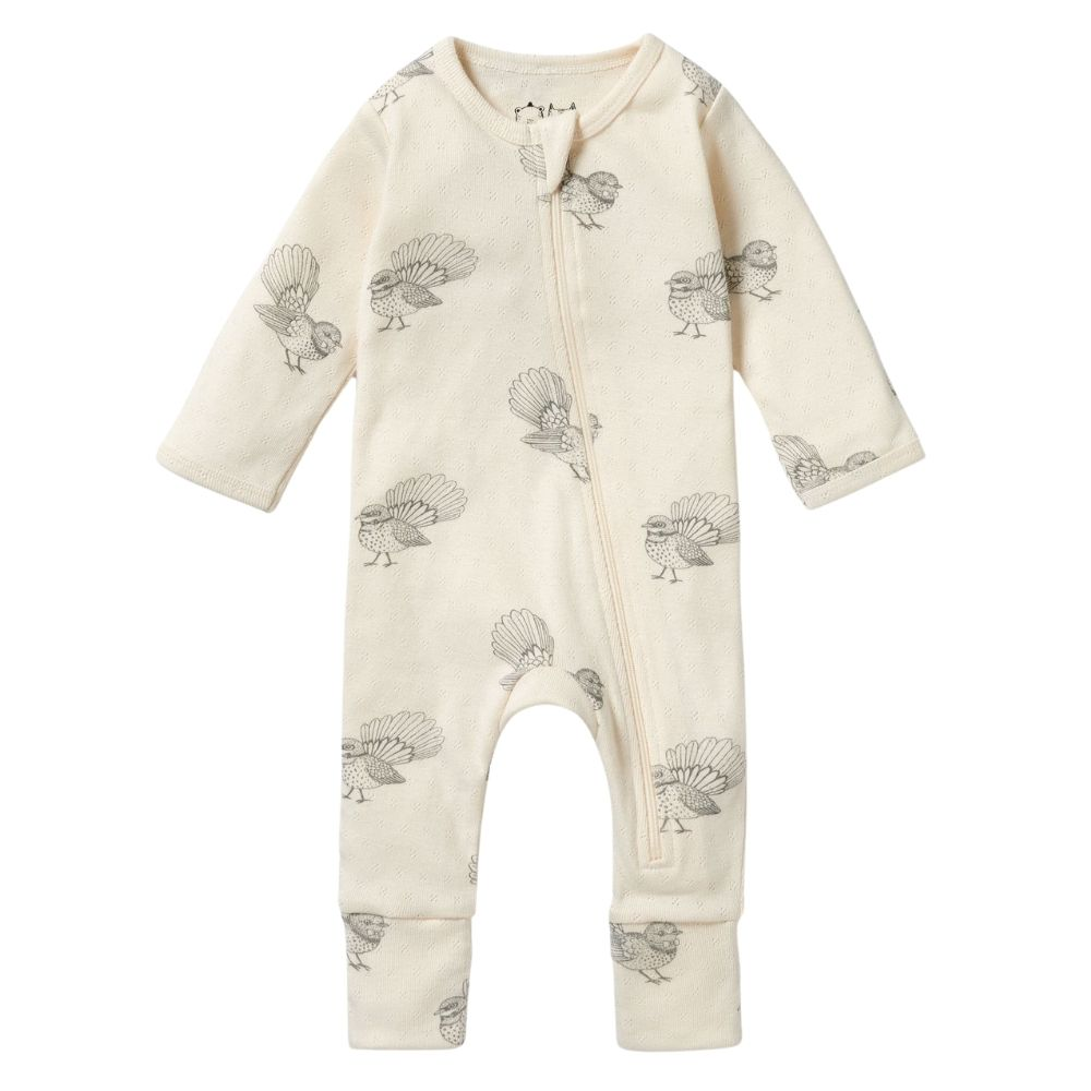 Wilson + Frenchy Little Fantail Pointelle Zipsuit