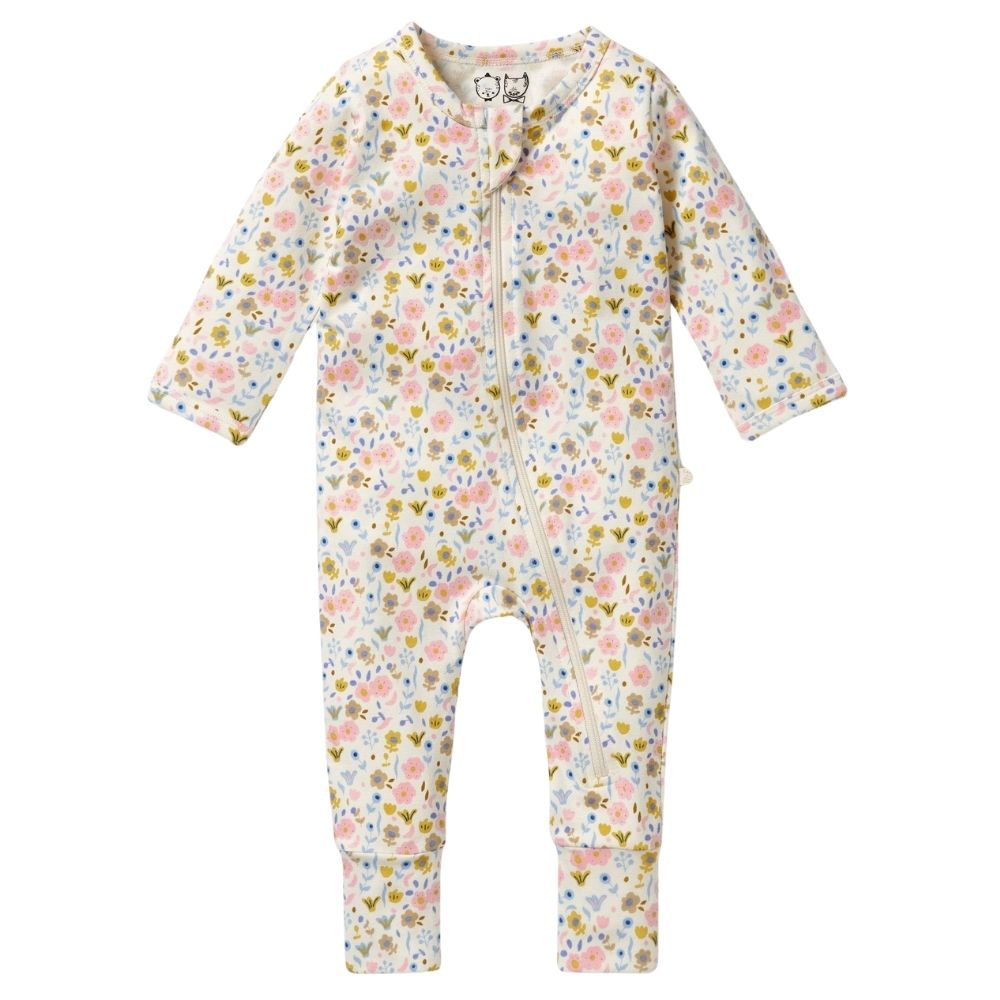 Wilson + Frenchy Ava Floral Organic Zipsuit