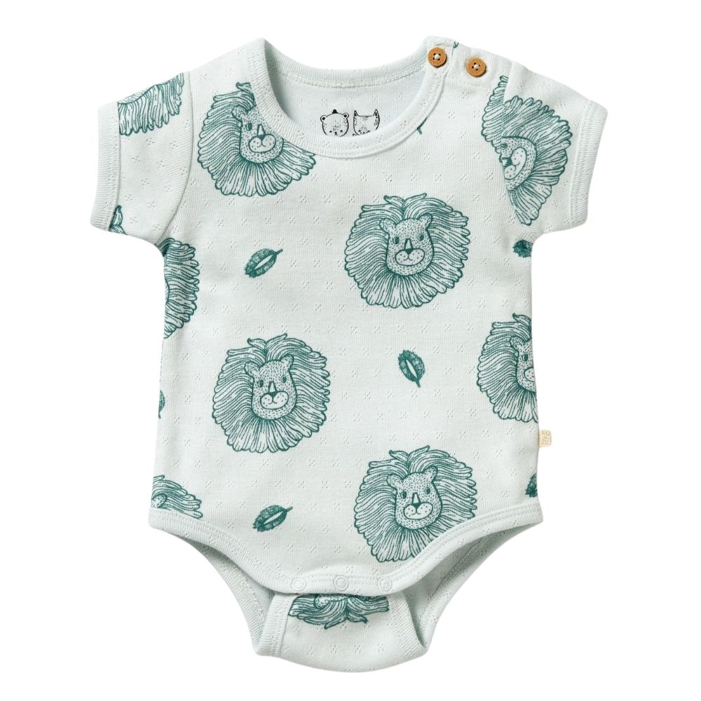 Wilson + Frenchy Little Lion Pointelle Bodysuit