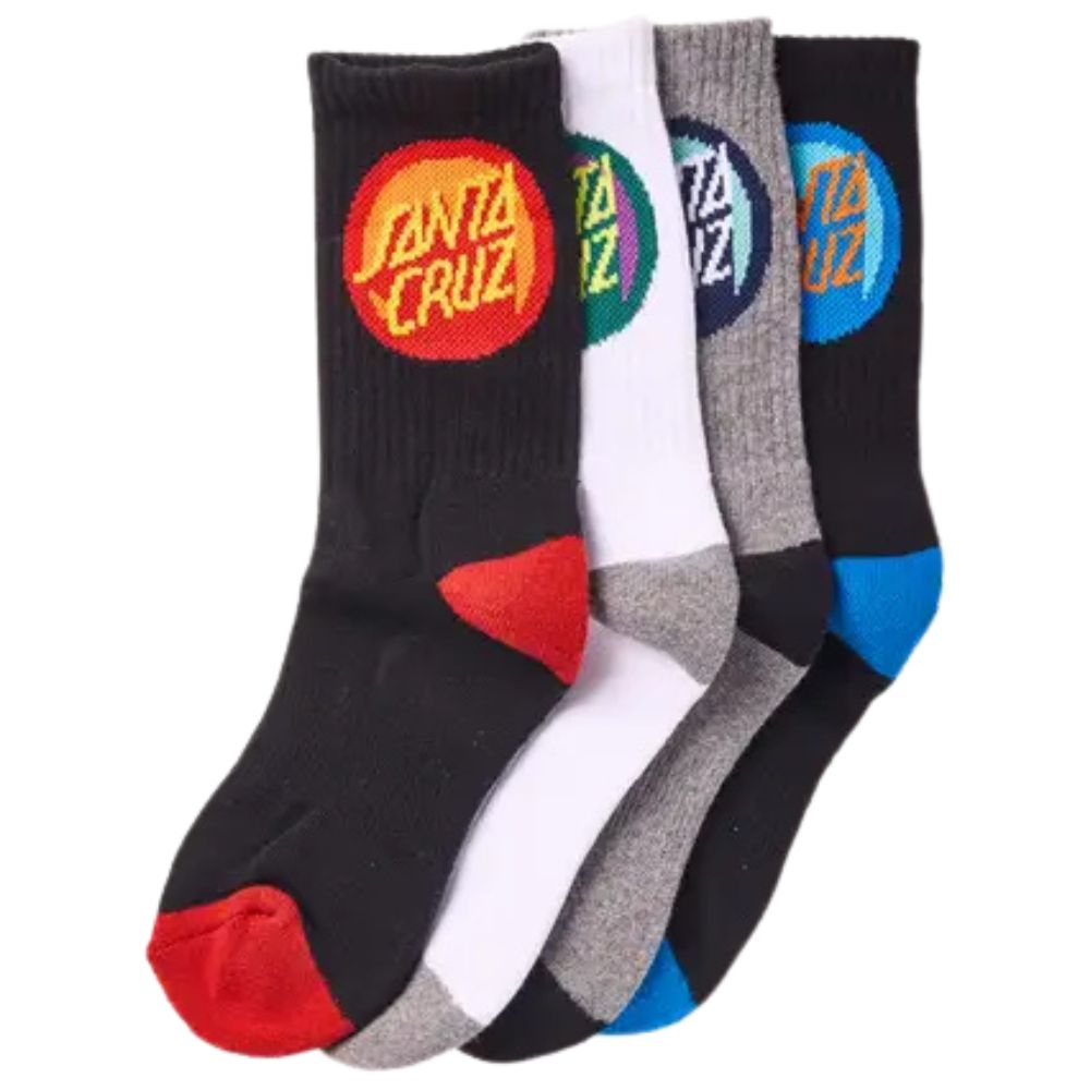 Santa Cruz Bold Shadow Dot Crew Socks - 4pk