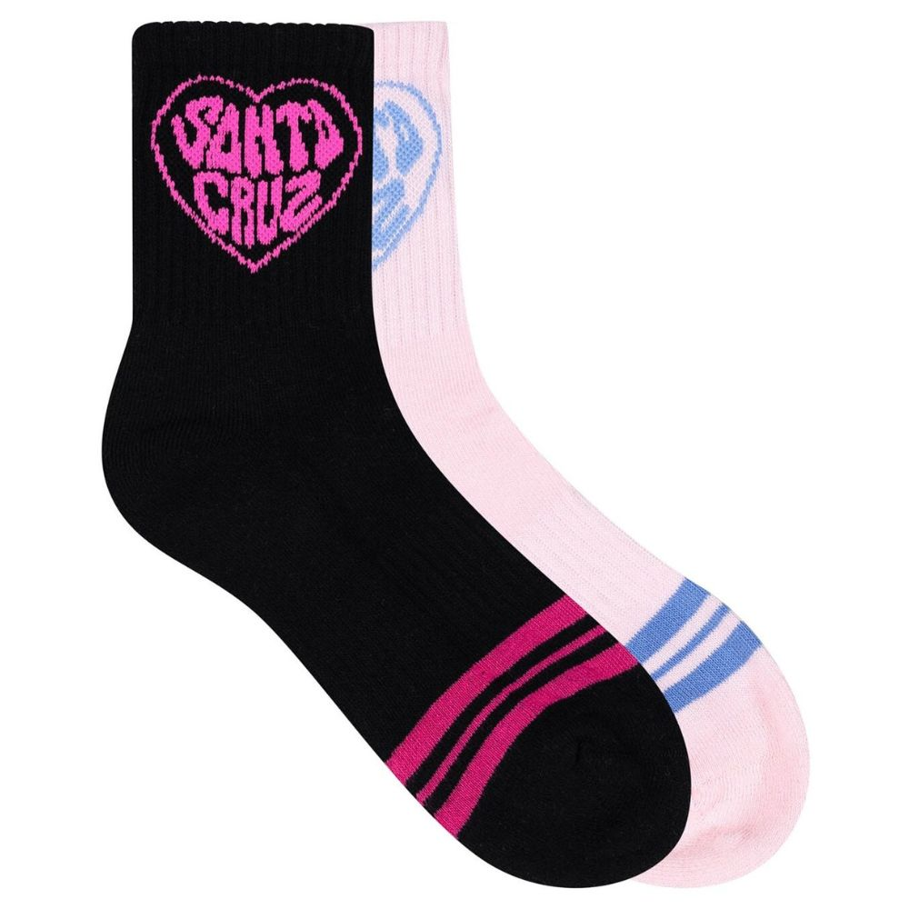 Santa Cruz Balloon Heart Mid Socks - 2pk