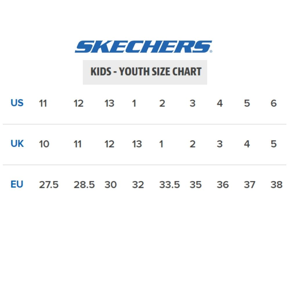 Size chart store skechers kid